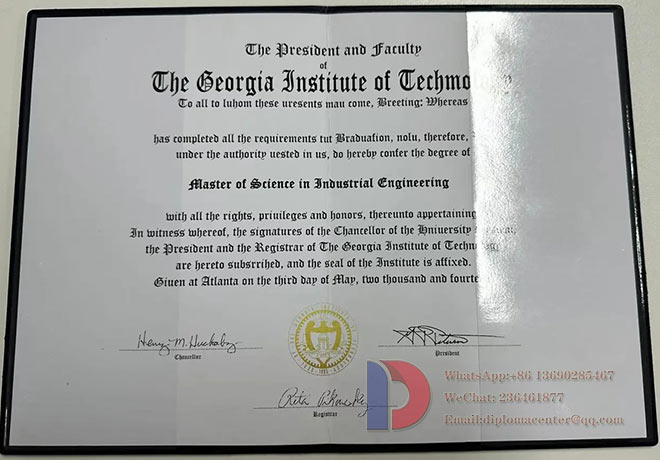 Bachelor's degree sample in Industrial Engineering from the Georgia Institute of Technology