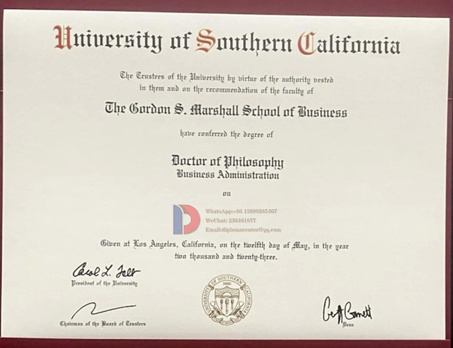 Sample of 2023 Doctoral Degrees from the University of Southern California