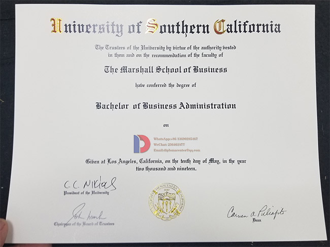 Degree samples from the University of Southern California in 2019