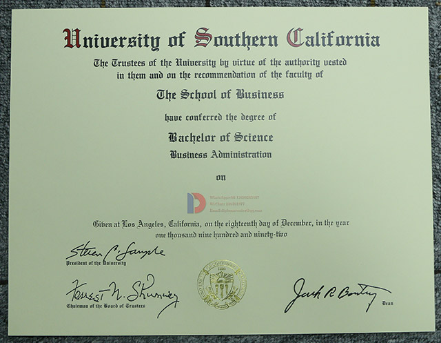 Degree samples from the University of Southern California