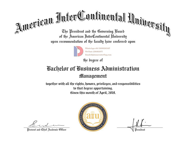 American InterContinental University 2019 Degree Sample