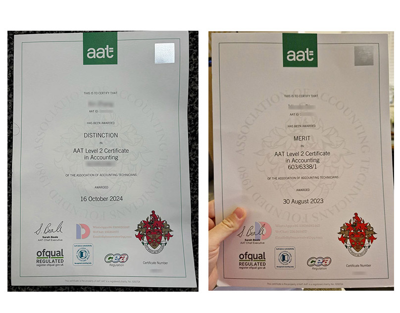 AAT Certificate Sample