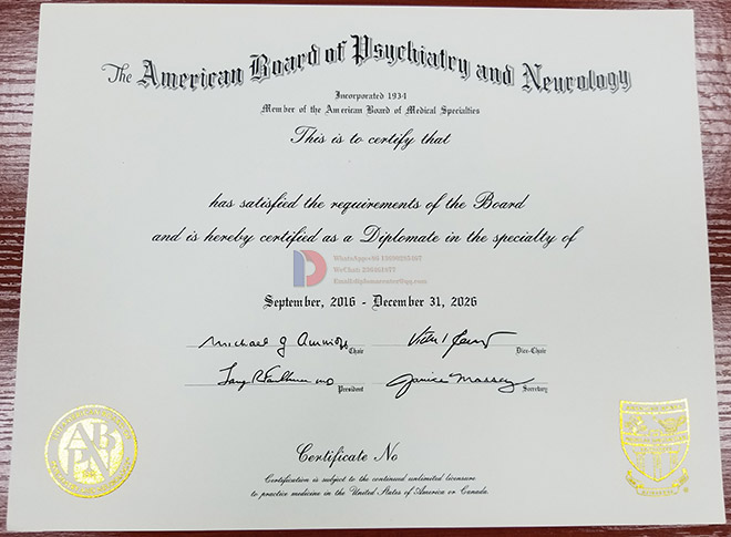 ABPN 2016-2026 Certificate Sample Case