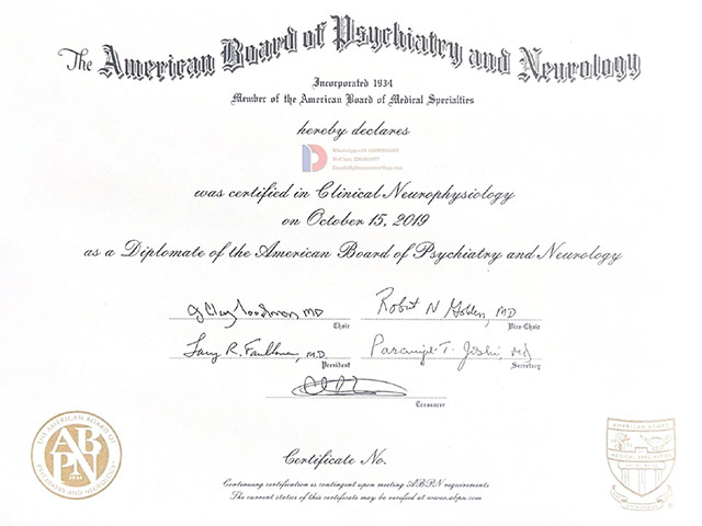 ABPN 2019 Certificate Sample Case