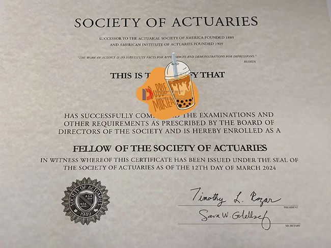 Sample of SOA certificate in 2024