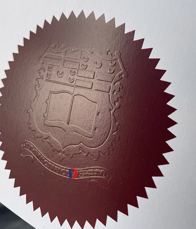 The genuine Malta University embossed seal
