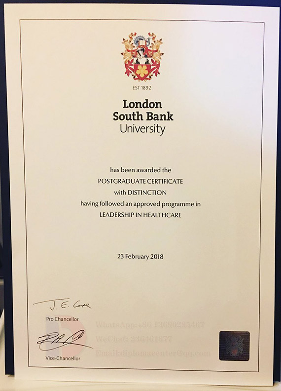 2018 Master's Degree in Healthcare Field from London South Bank University