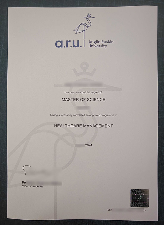 2024 Master's Degree in Healthcare Management at ARU