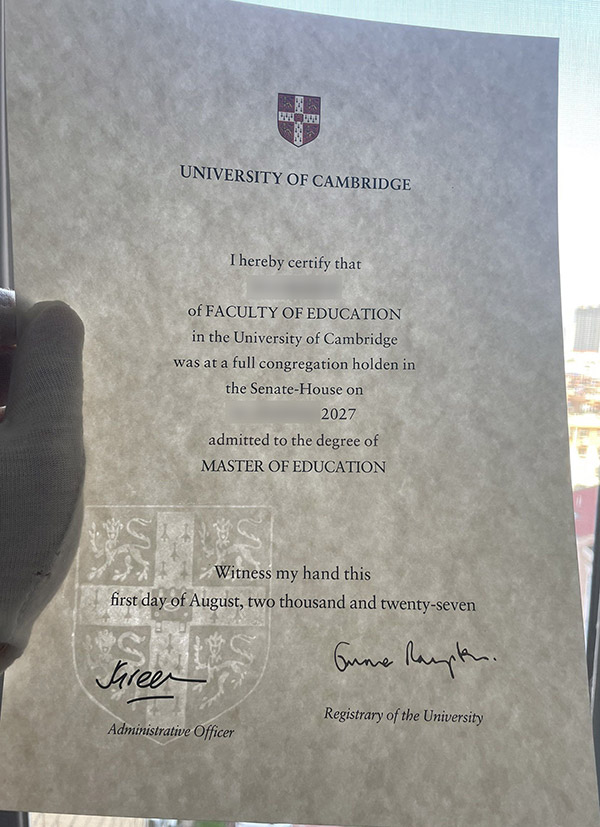 Master's degree from the University of Cambridge