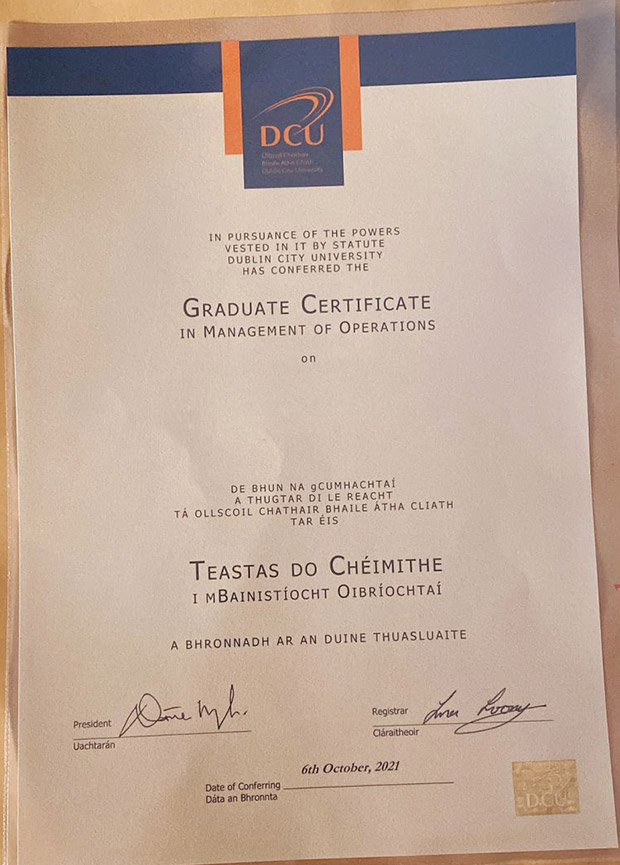 DCU 2021 Certificate Sample