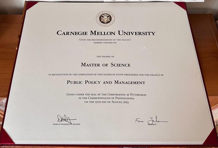 Samples of the Master of Science Degree Program at Carnegie Mellon University in 2023
