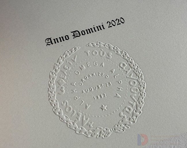 Alpha Omega Alpha certificate embossed seal