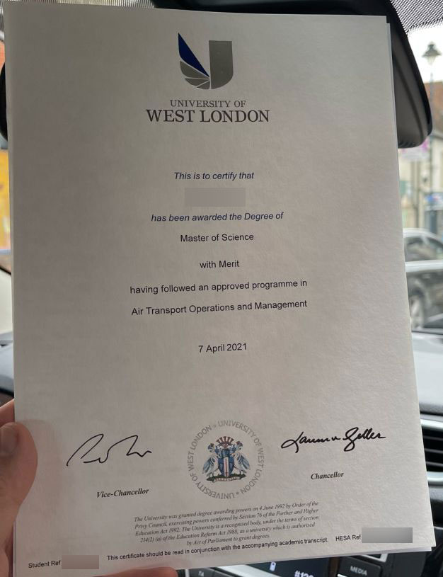 2021 University of West London Degree Sample