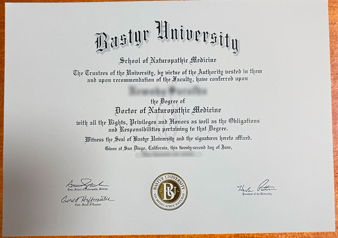 Bastyr University degree Sample