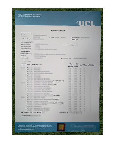 Buy UCL fake academic transcript online