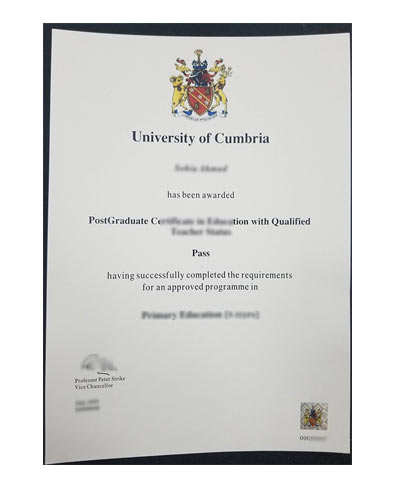 buy fake University of Cumbria degree diploma