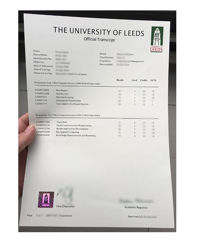 buy University of Leeds Fake Transcript online