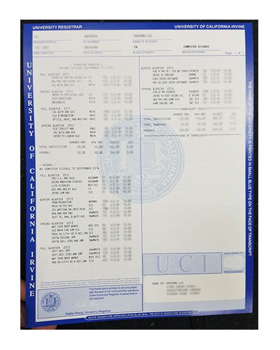 Buy University of California Transcript certificate