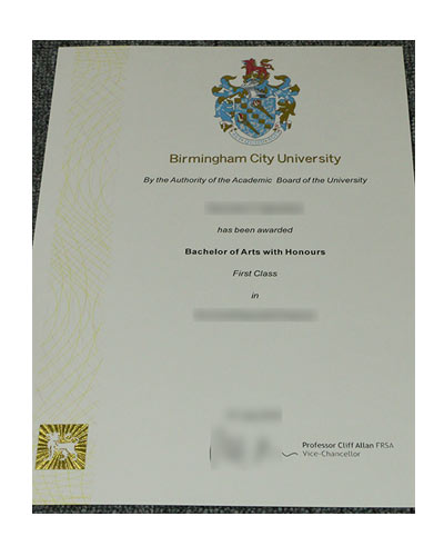 How much for fake Birmingham City University diploma Certificate 