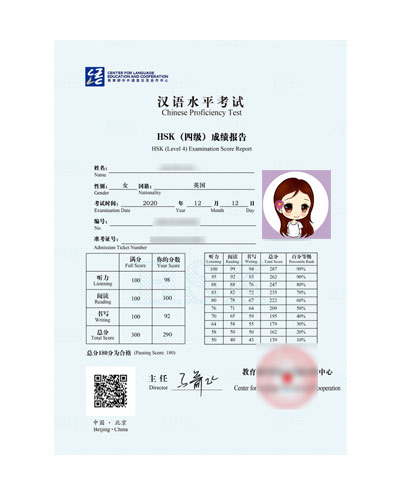 How much does it cost to buy HSK certificate-HSK Certificate 2020 Samples