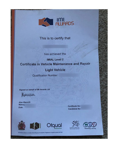 How do I get my Fake Light vehicle Maintenance Level 2 certificate?