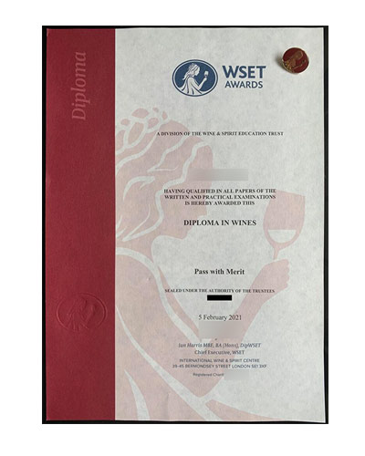 How do I get my WINES AND SPIRITS in diploma Certificate?