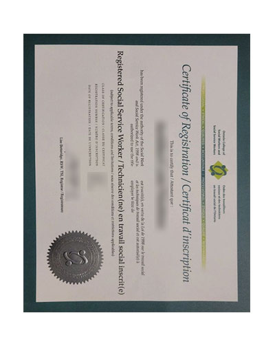 Order Ontario College of Social Workers Certificate