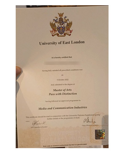 Sample Case of University Degree from East London U
