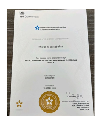 How to purchase an electrical apprentice certificat