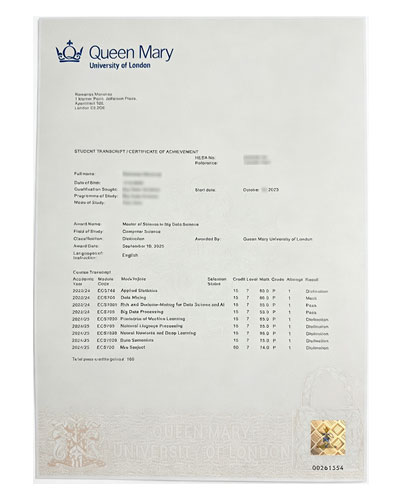 Sample Case of Queen Mary University of London Tran